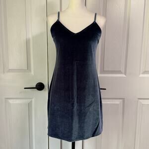 Hollister Women's Dusty Blue Velvet Mini Dress Size Extra Small